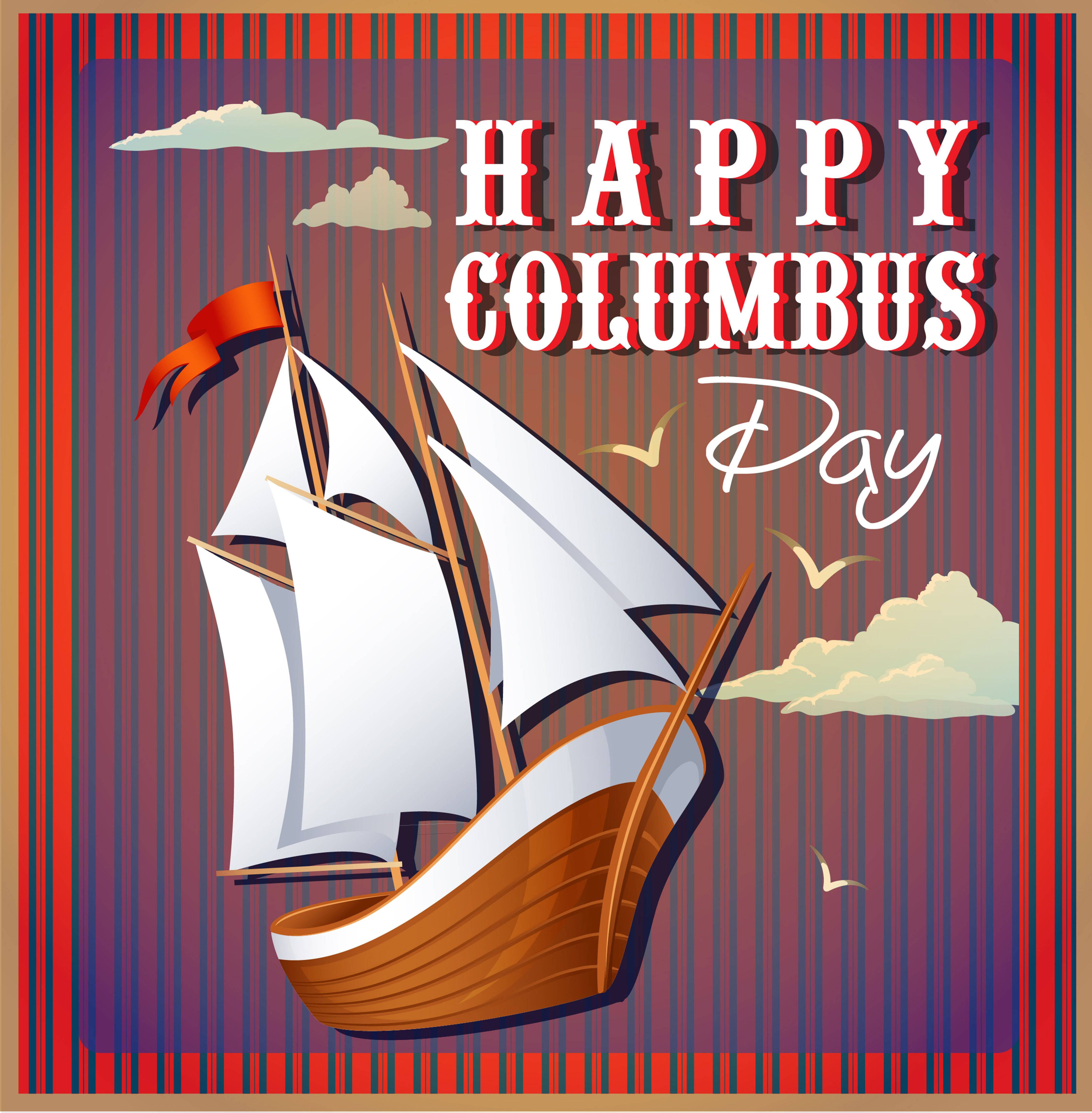 Tranh Nghệ Thuật Thuyền Buồm Ngày Columbus Hình nền