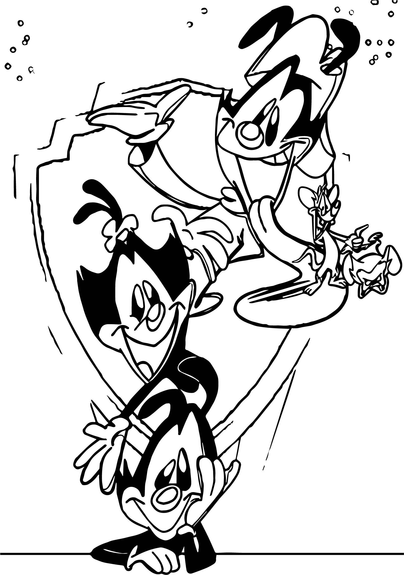 Tranh phác họa chị em nhà Warner trong Animaniacs Hình nền