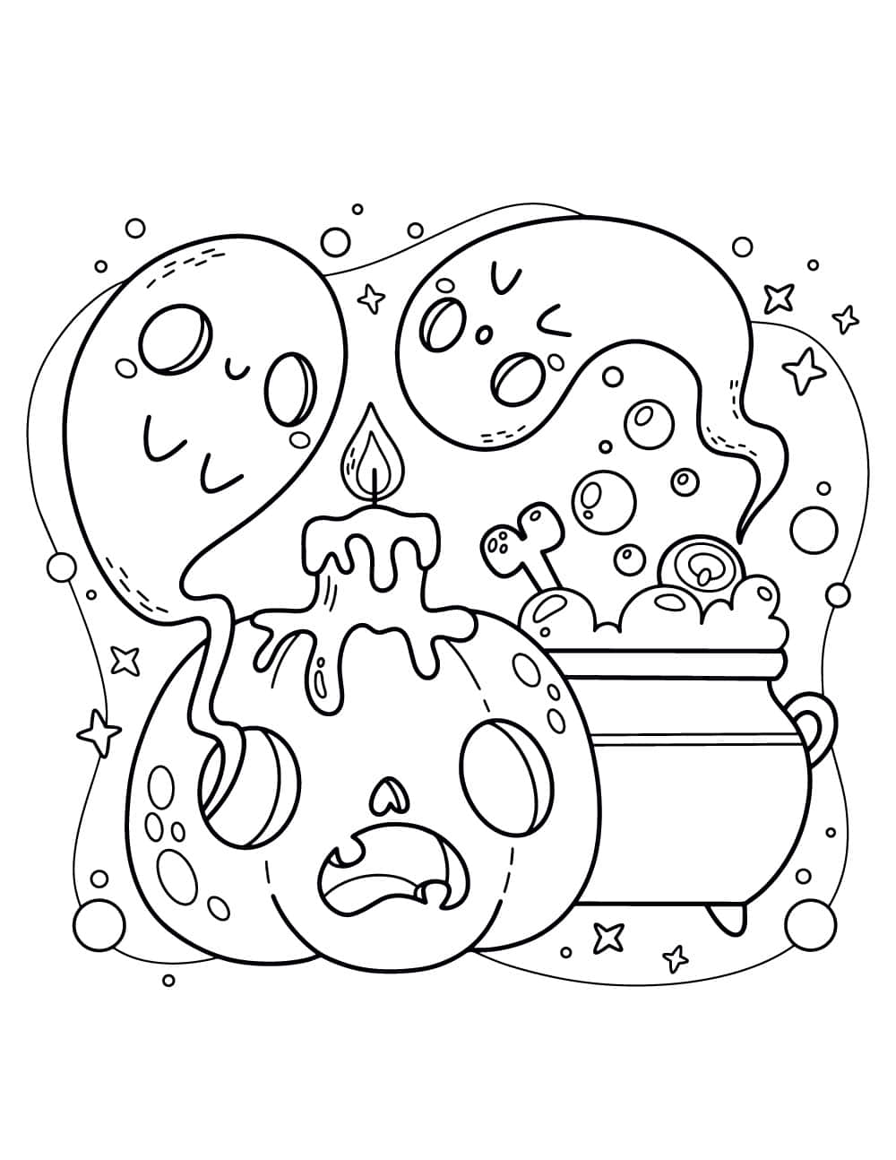 Tranh tô màu Halloween Bóng ma tắm bọt Hình nền