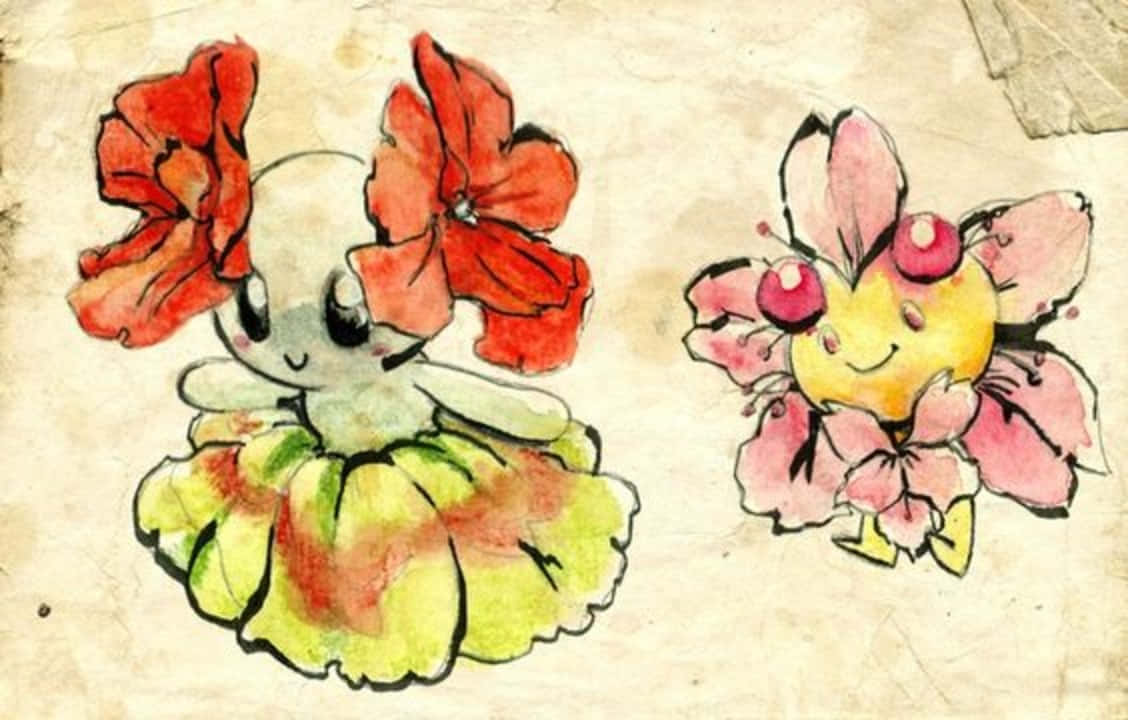 Tranh vẽ Cherrim Hình nền