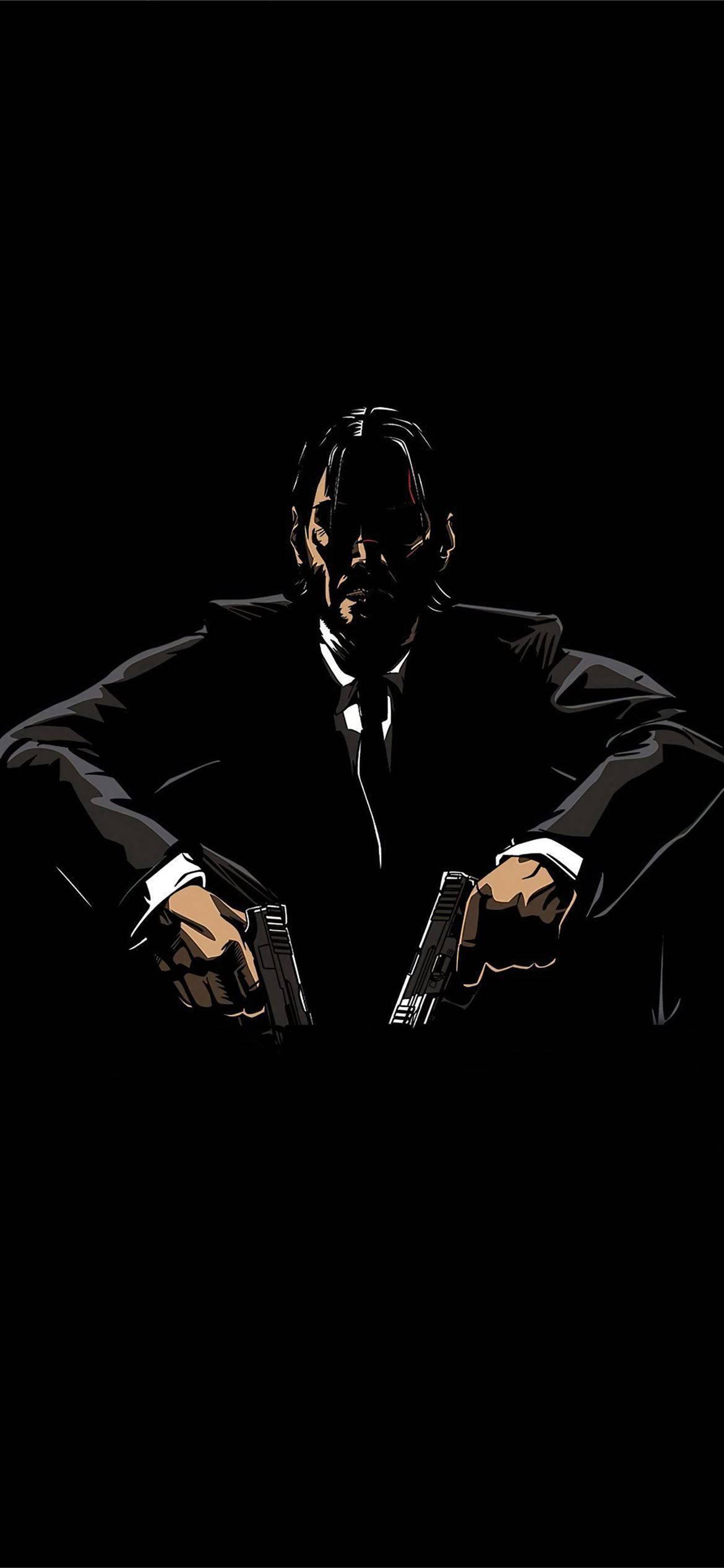 Tranh Vector John Wick iPhone 12 Hình nền