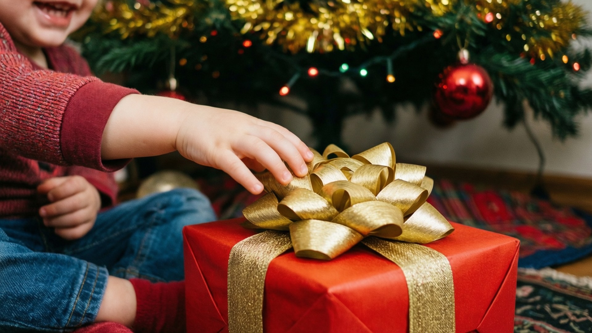 Trẻ em với tay lấy quà Hình nền