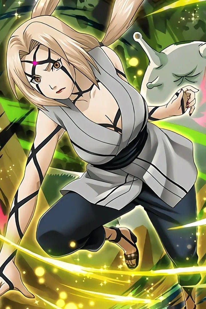 Tsunade chủ đề xanh Hình nền