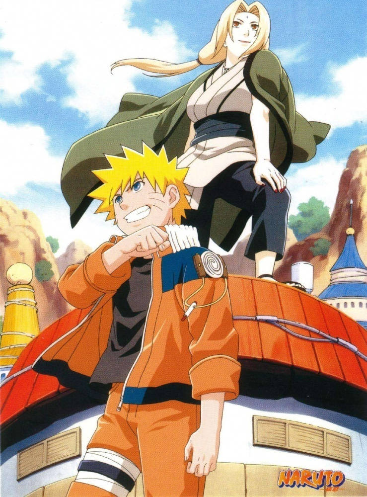 Tsunade và Naruto mỉm cười Hình nền