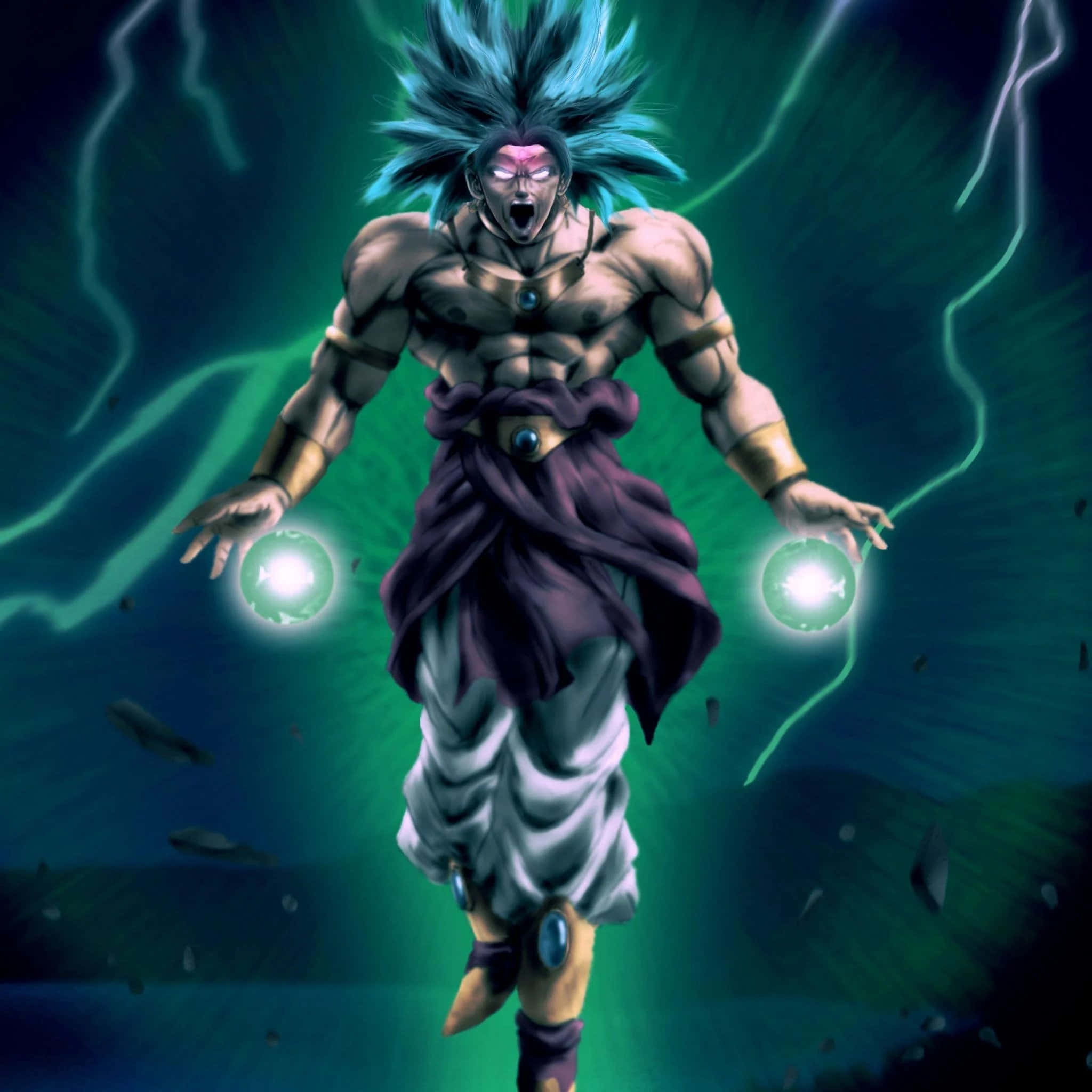 Từ bộ phim huyền thoại Dragon Ball Super Broly, khoảnh khắc Super Saiyan Blue Goku giữa trận chiến. Hình nền