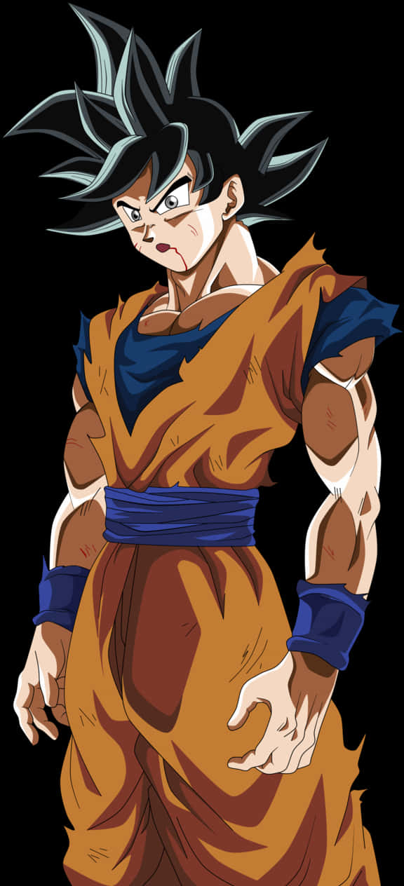 Tư Thế Chiến Đấu Của Goku Tự Tại Cực Ý Hình nền