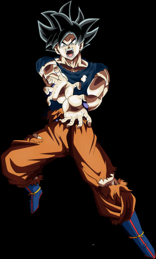 Tư thế chiến đấu của Goku Tự Tại Cực Ý Hình nền