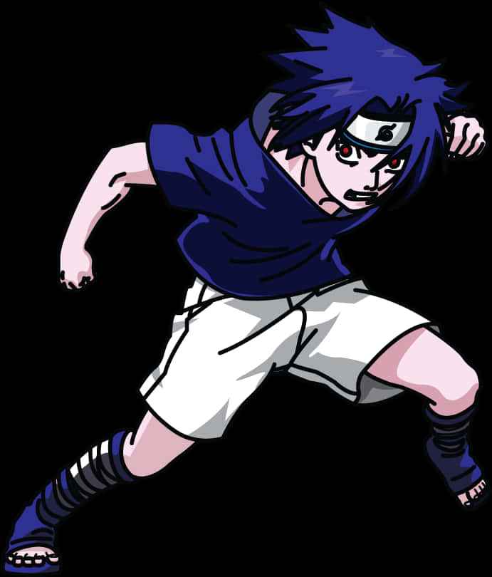Tư thế hành động của Ninja Sasuke hoạt hình Hình nền