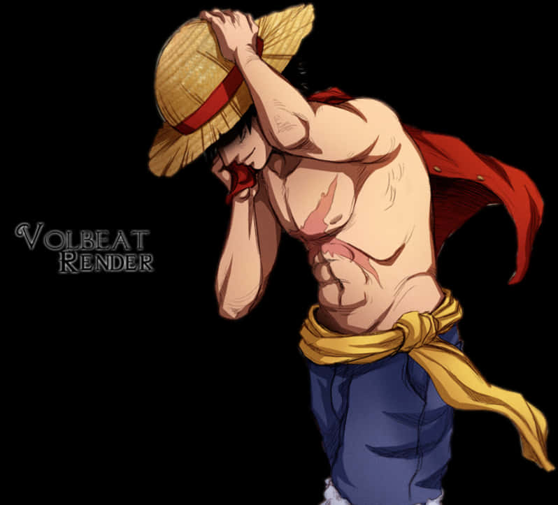 Tư thế Luffy đội mũ rơm Hình nền