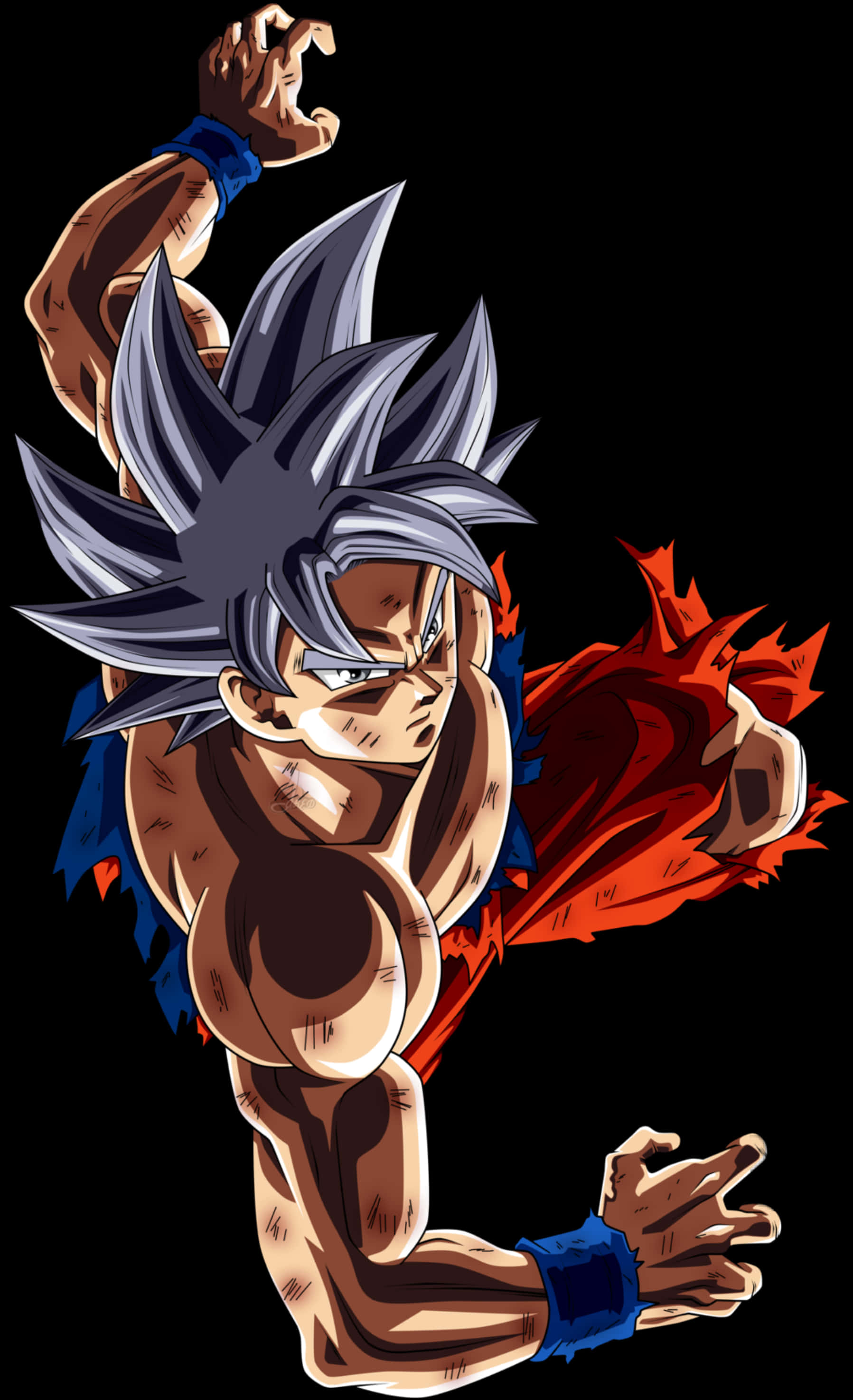 Tư thế sức mạnh của Goku Ultra Instinct Hình nền