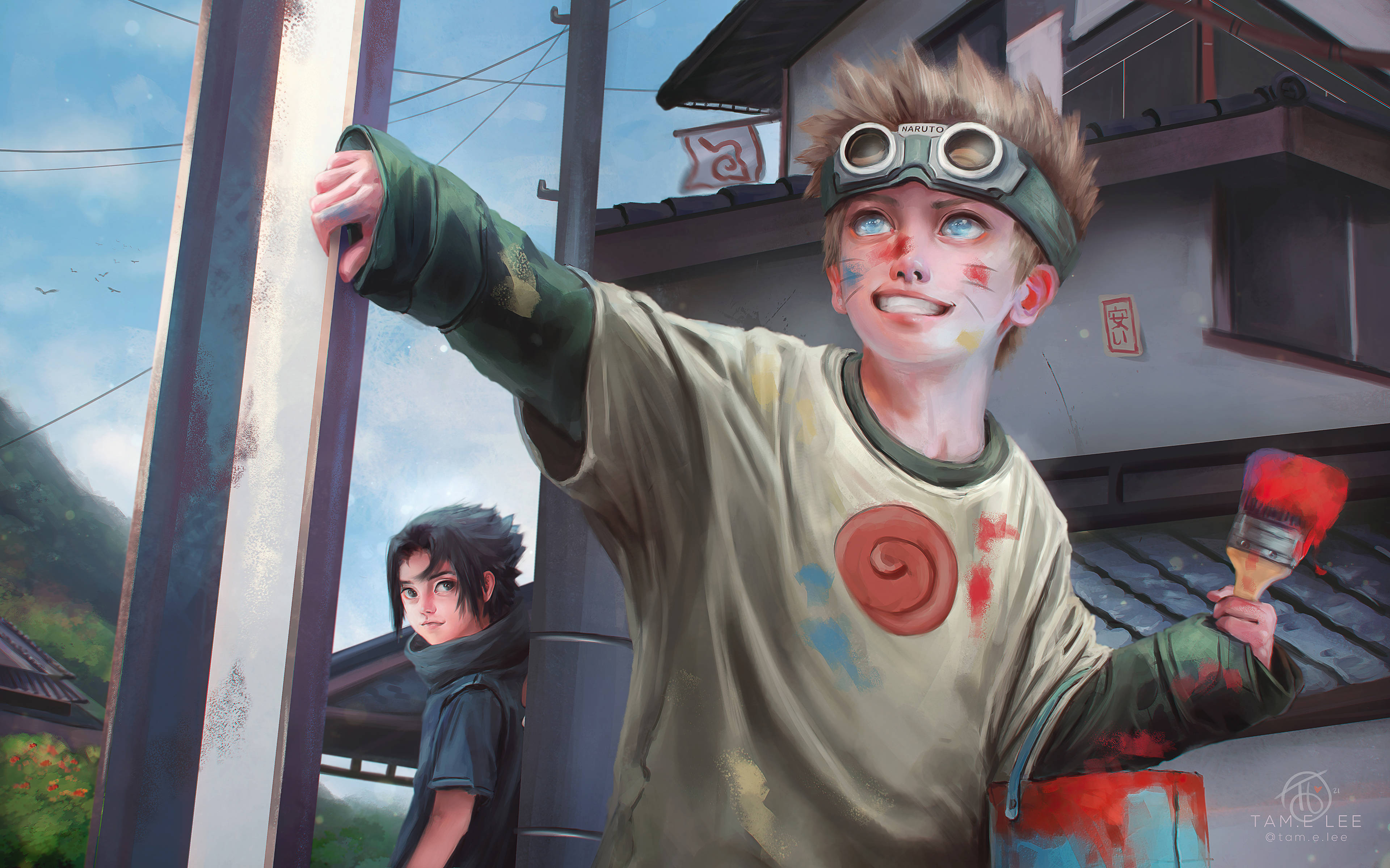 Tuổi thơ của Naruto và Sasuke Hình nền