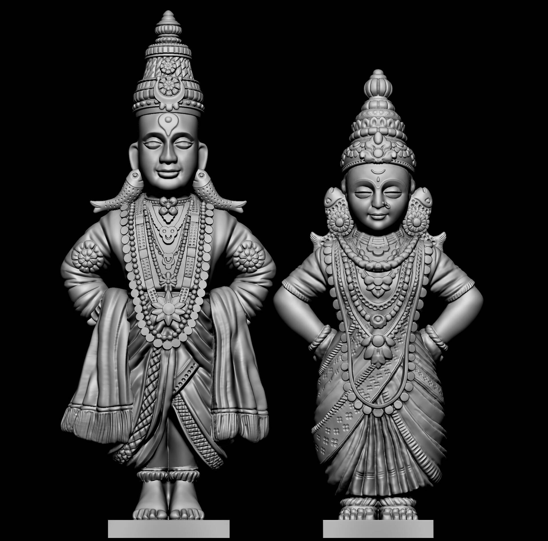 Tượng 3D Vitthal Rukmini Hình nền