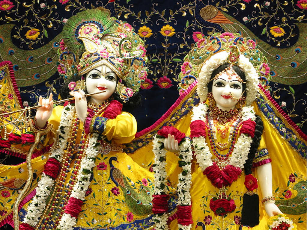 Tượng Thần Krishna Và Radha Xinh Đẹp Hình nền
