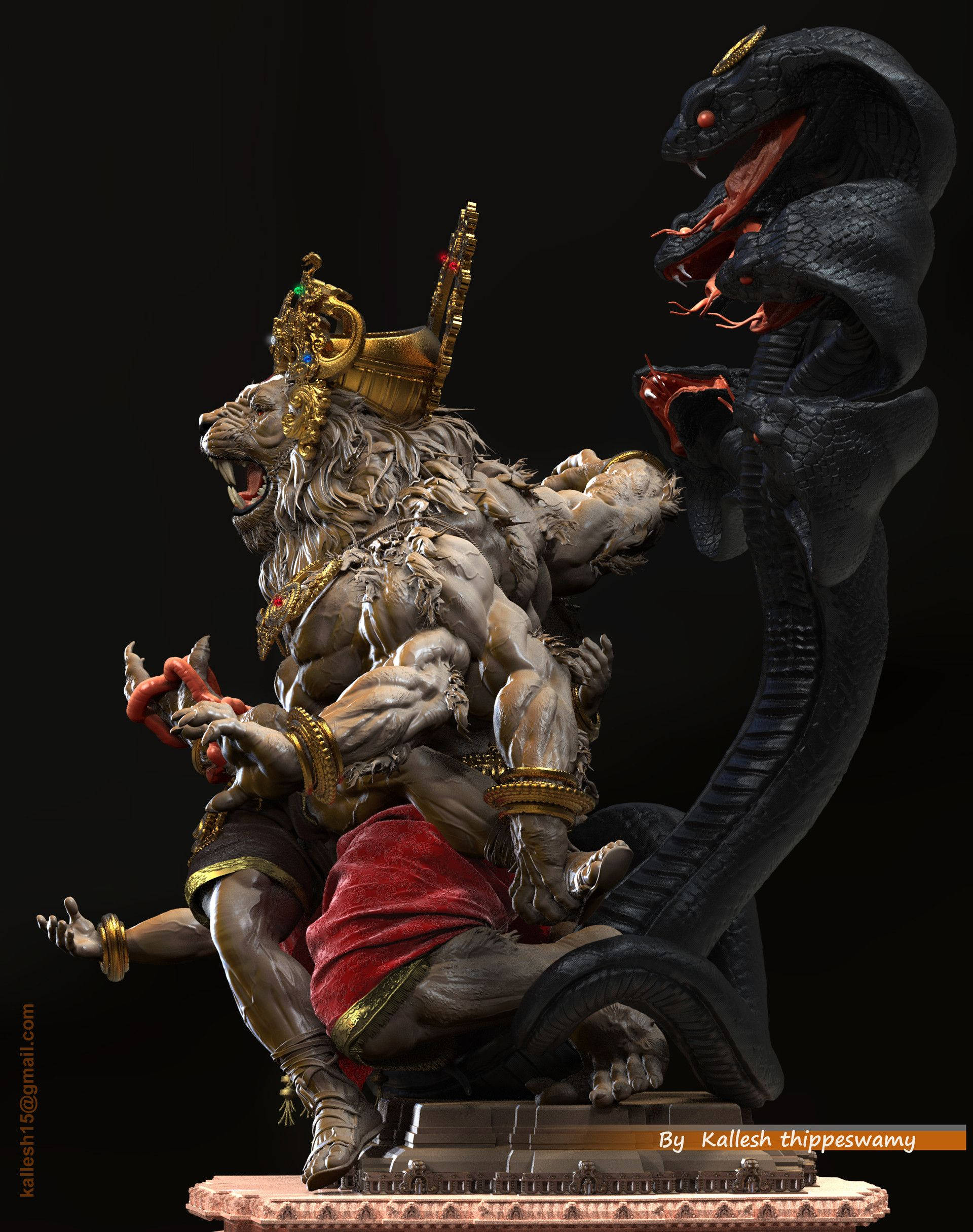 Tượng Thần Narasimha Hình nền