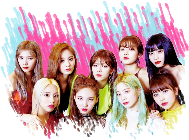 Twice Các Thành Viên Với Phông Nền Sặc Sỡ Hình nền