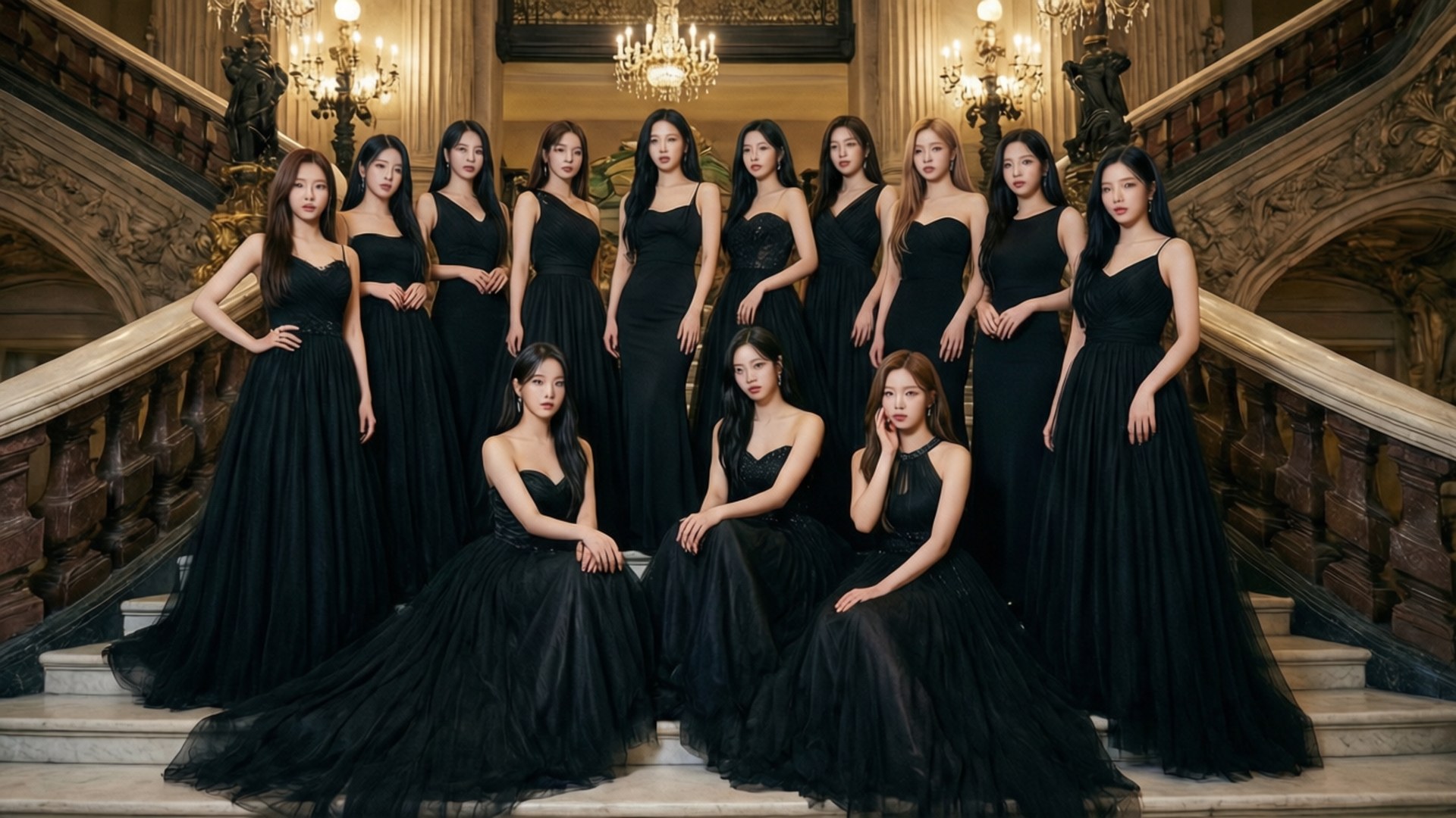 TWICE Họp Mặt Trang Phục Đen Hình nền