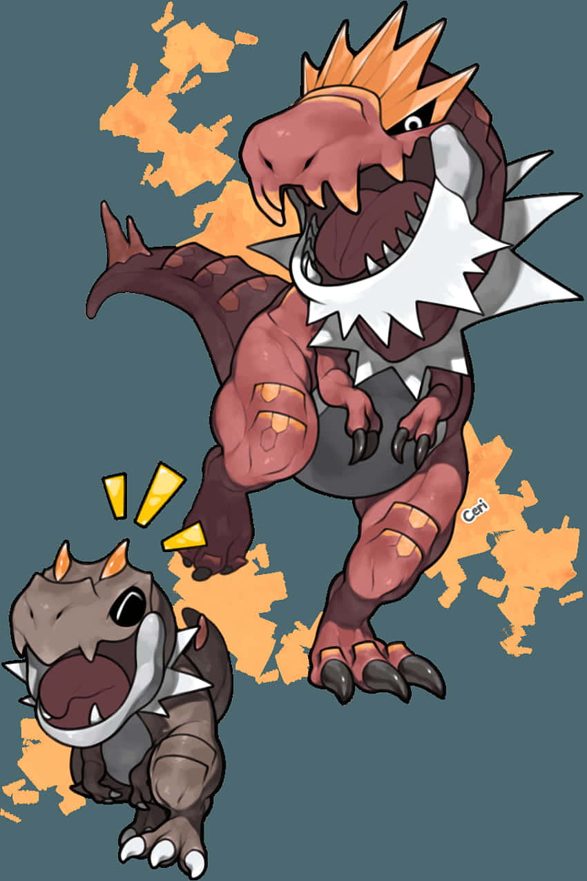 Tyrantrum và Tyrunt Rượt Đuổi Hình nền