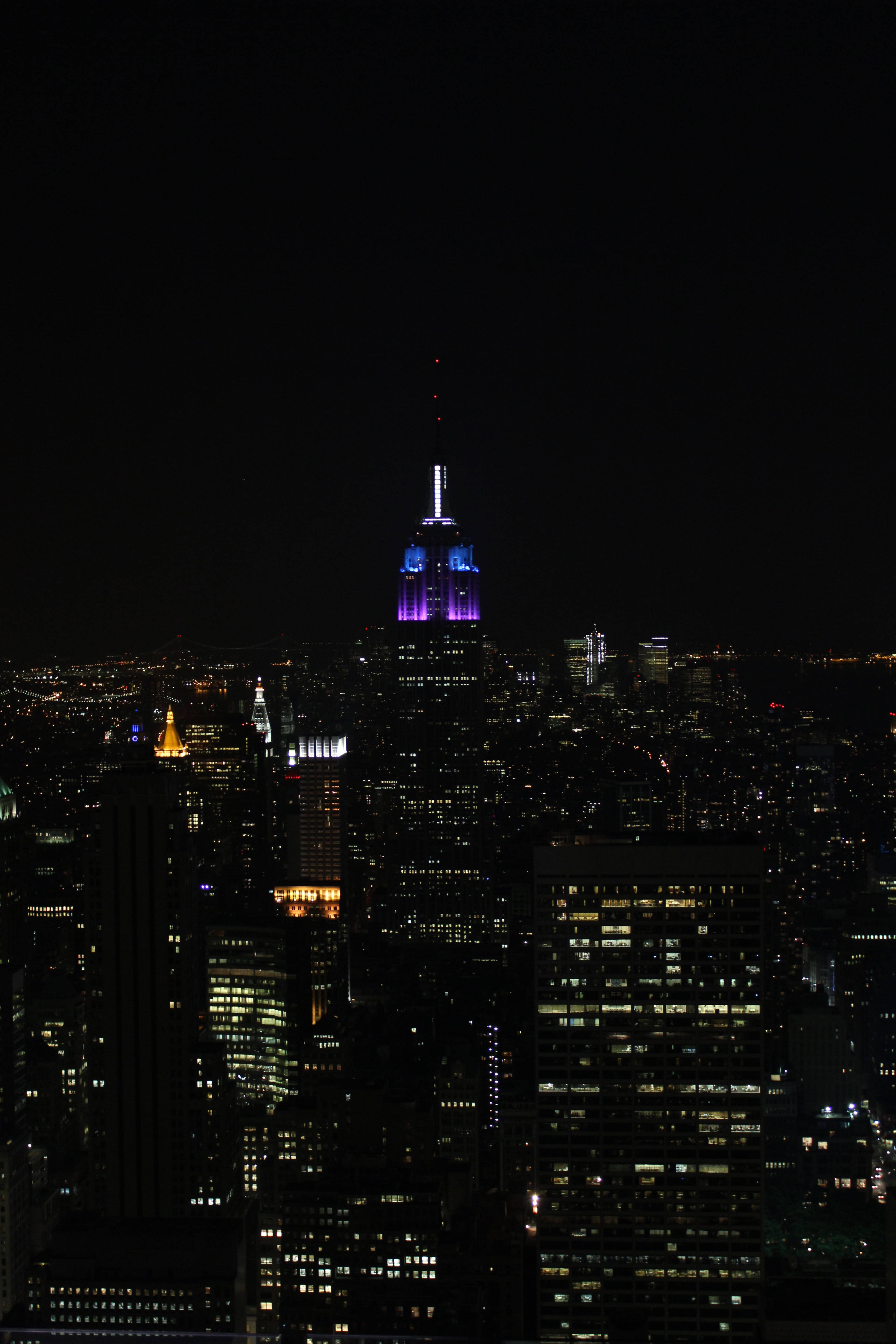 Đường Chân Trời Empire State, New York Về Đêm Trên Hình Nền iPhone Hình nền