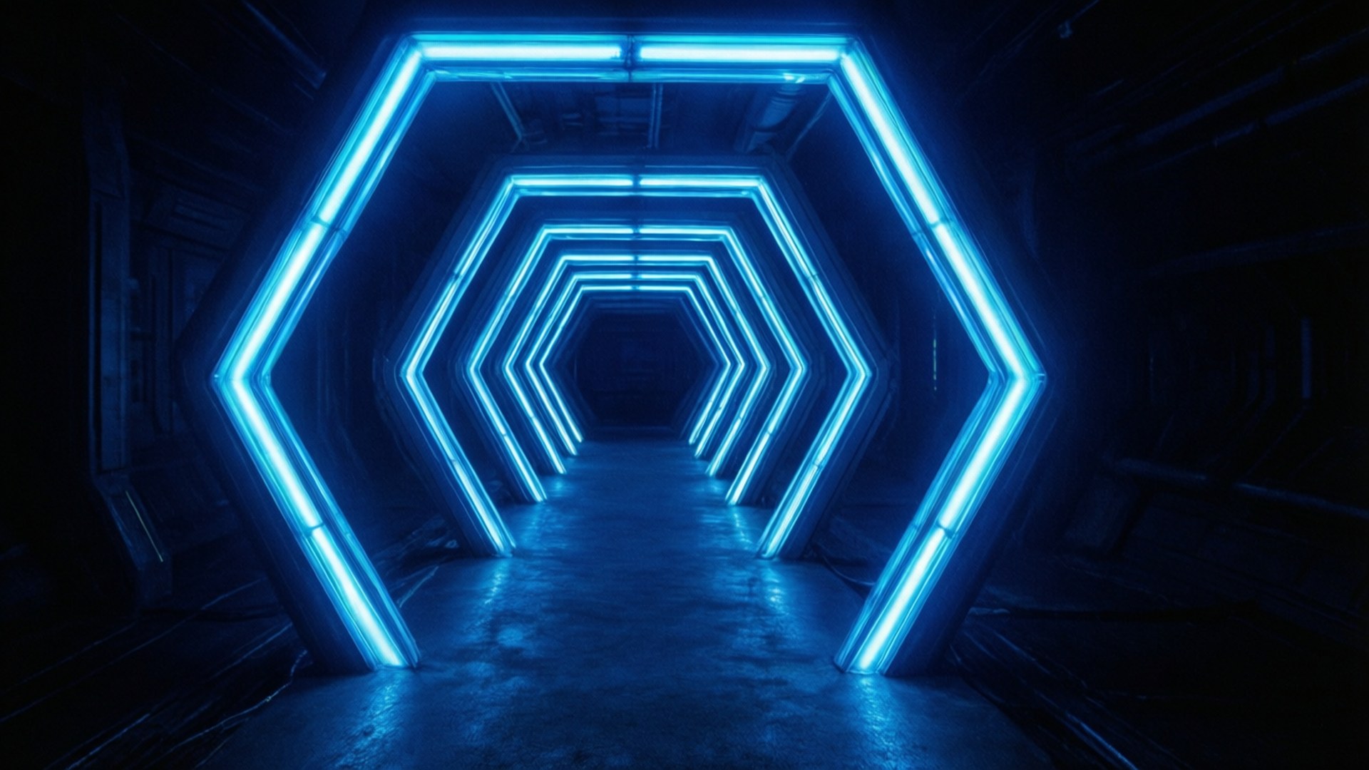 Đường Hầm Lục Giác Neon Hình nền