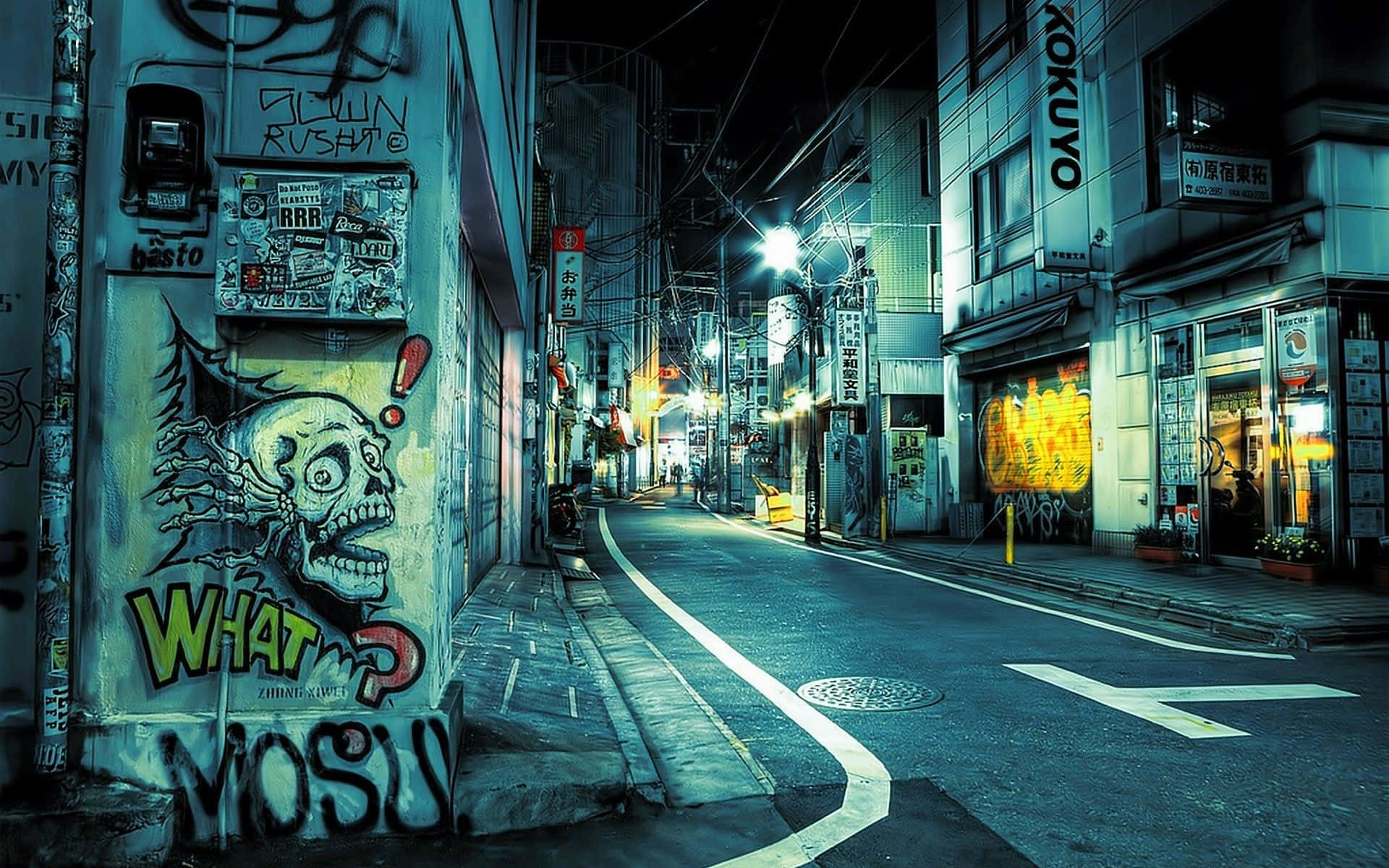 Đường Phố Graffiti Tại Tokyo Nhật Bản Hình nền