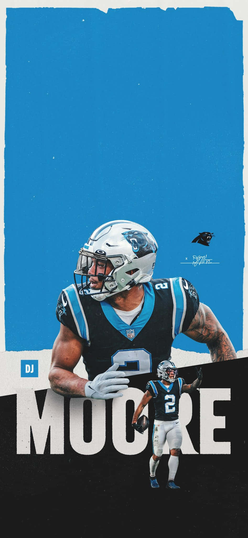 Vận Động Viên Bóng Đá Mỹ DJ Moore Carolina Panthers Hình nền