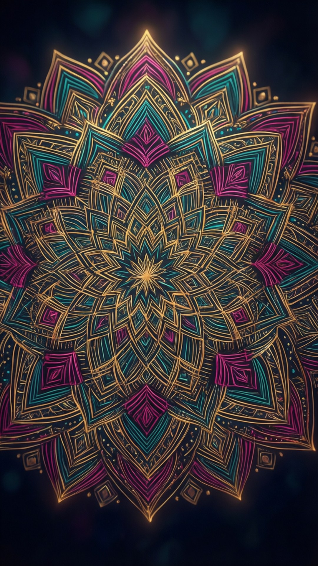 Vàng Rực Mandala Hình nền
