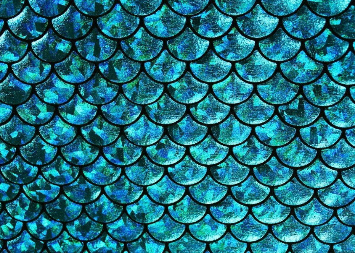 Vảy tiên cá phát sáng như đá quý, hình nền màu aqua