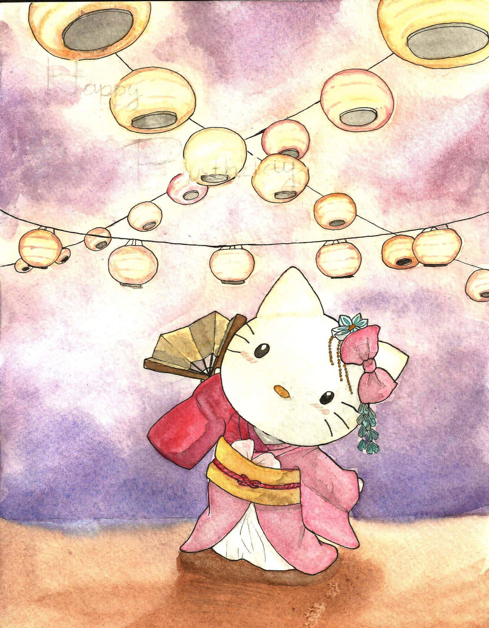 Vẽ Hello Kitty Sanrio Pfp Hình nền