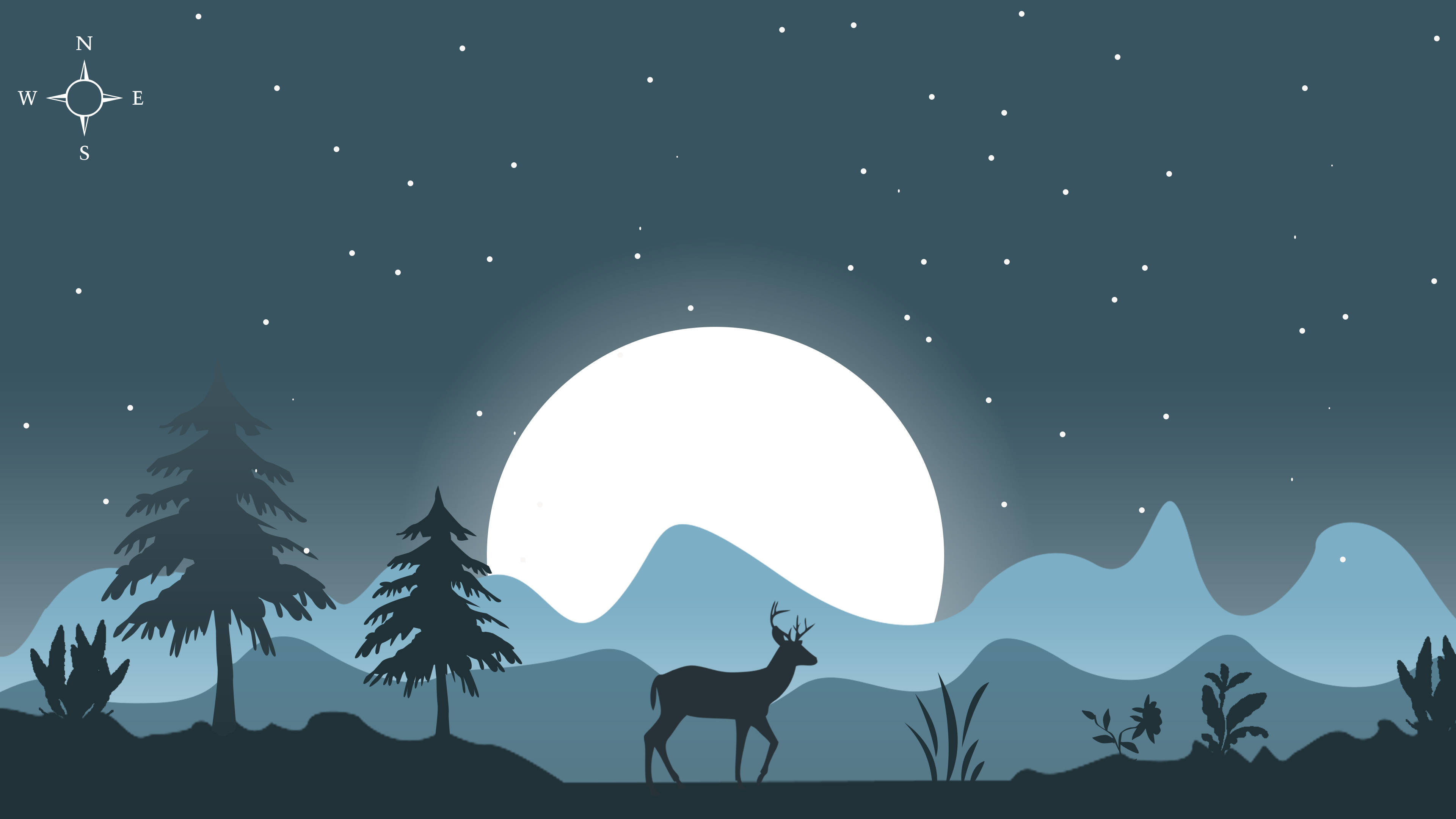 Vector Art Mặt Trăng Bầu Trời Đêm Hình nền