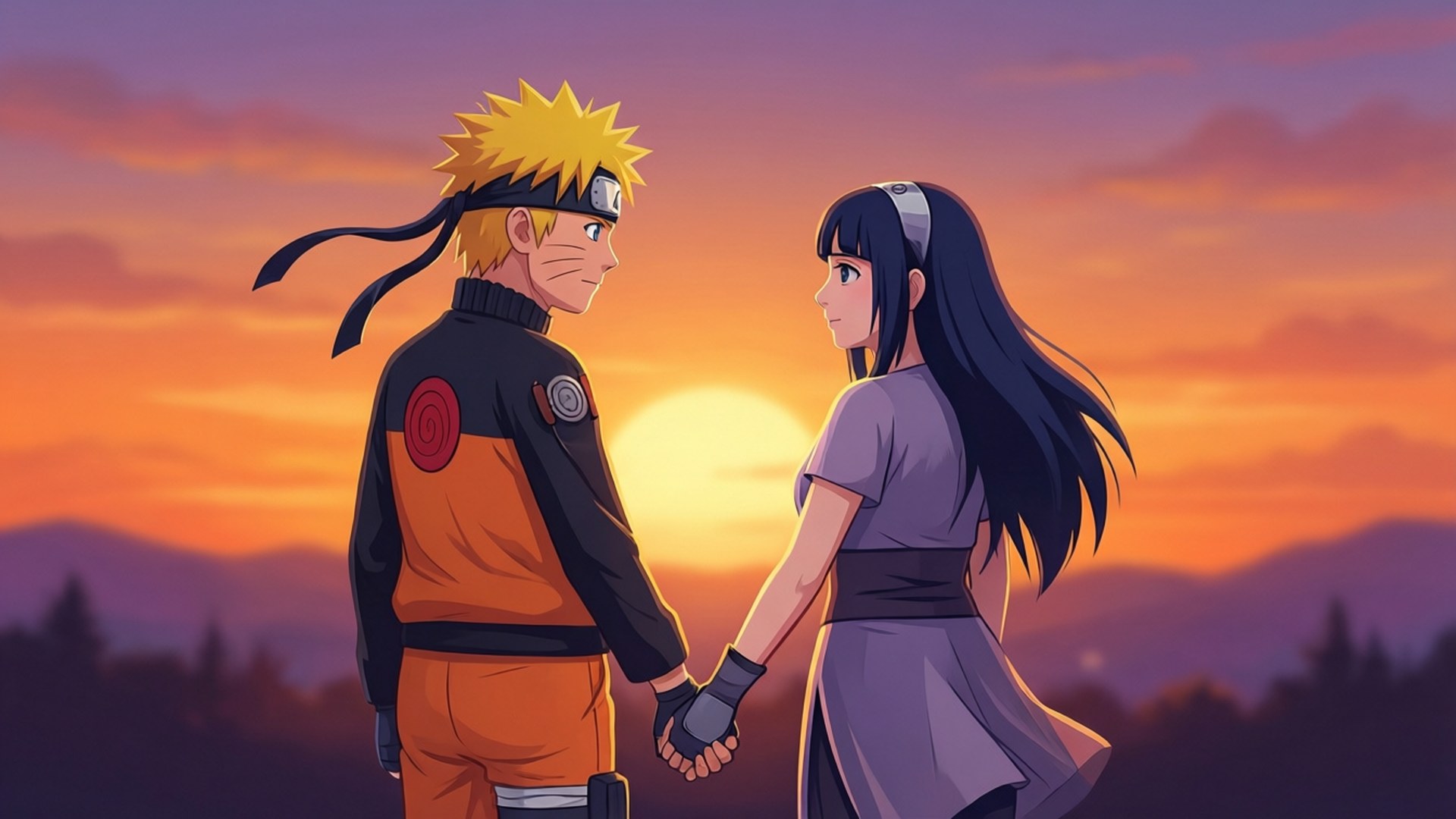 Vector Naruto và Hinata Hình nền