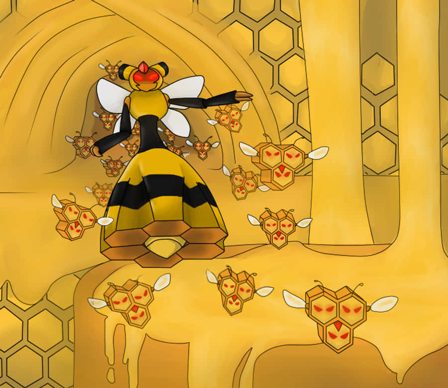 Vespiquen ra lệnh cho Combee tấn công Hình nền