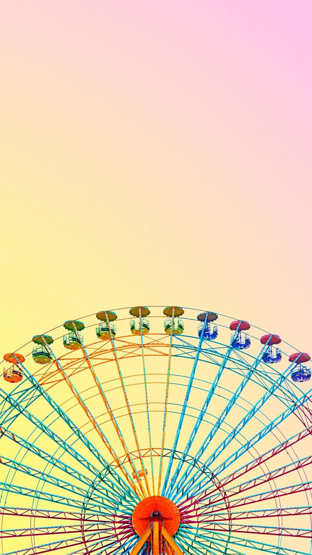 Vòng quay ngựa gỗ Pastel cho iPhone Hình nền