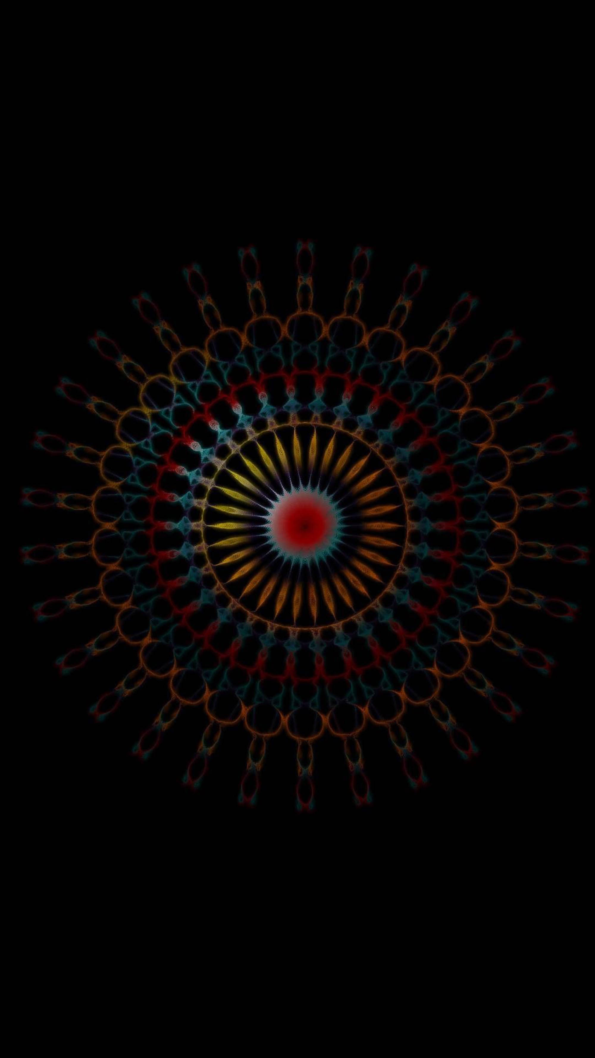 Vòng tròn Fractal Thẩm mỹ Tối Ảo giác Hình nền