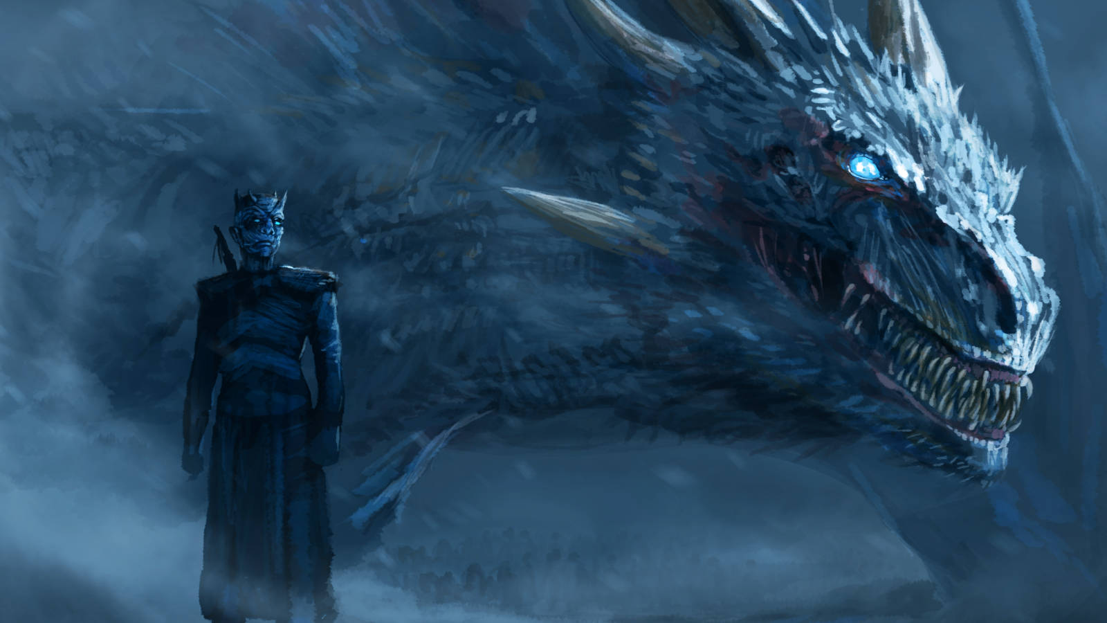 Vua Đêm thống trị mùa đông tăm tối trong Game of Thrones của HBO. Hình nền