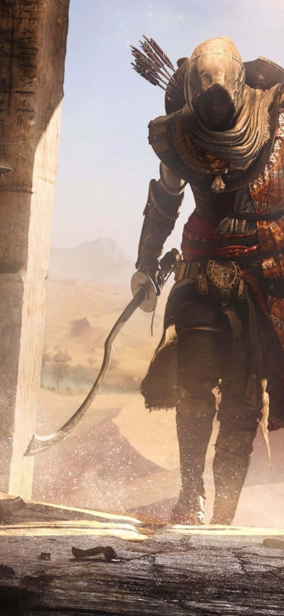 Vươn lên một cuộc phiêu lưu táo bạo mới với Assassin's Creed Origins trên iPhone X. Hình nền