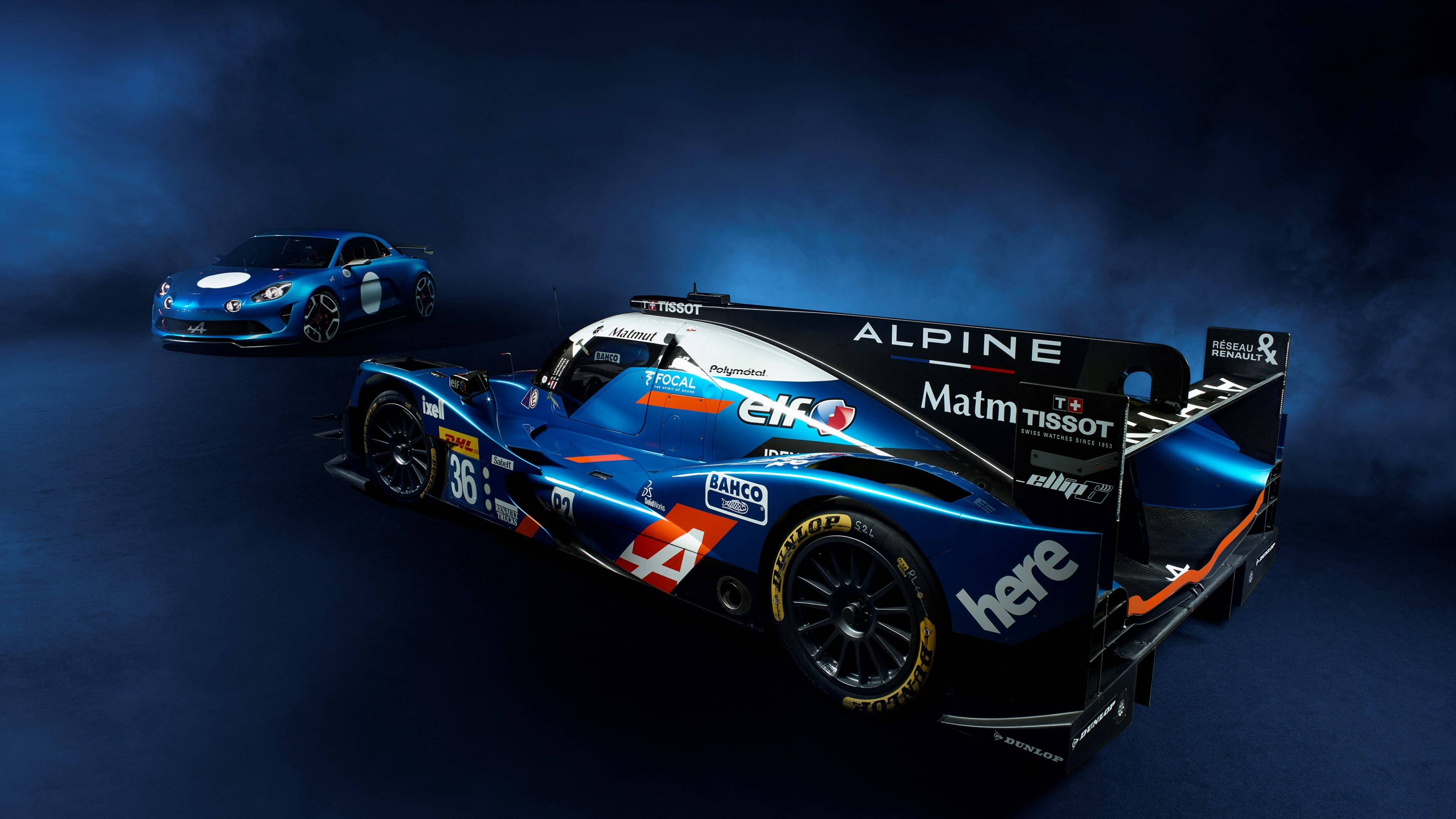 Xe Alpine Màu Xanh Hình nền