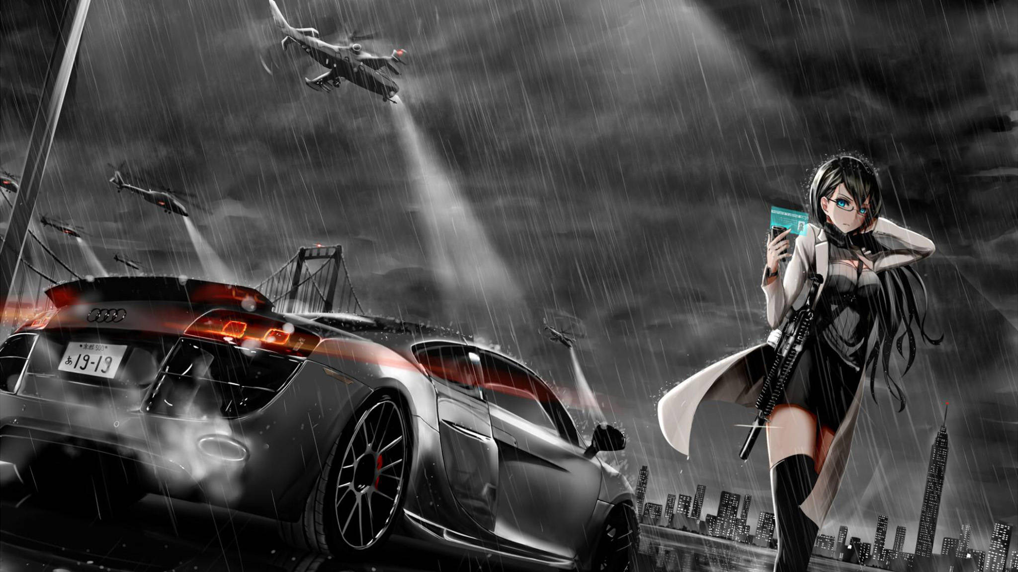 Xe Anime Bạc Audi R8 Hình nền