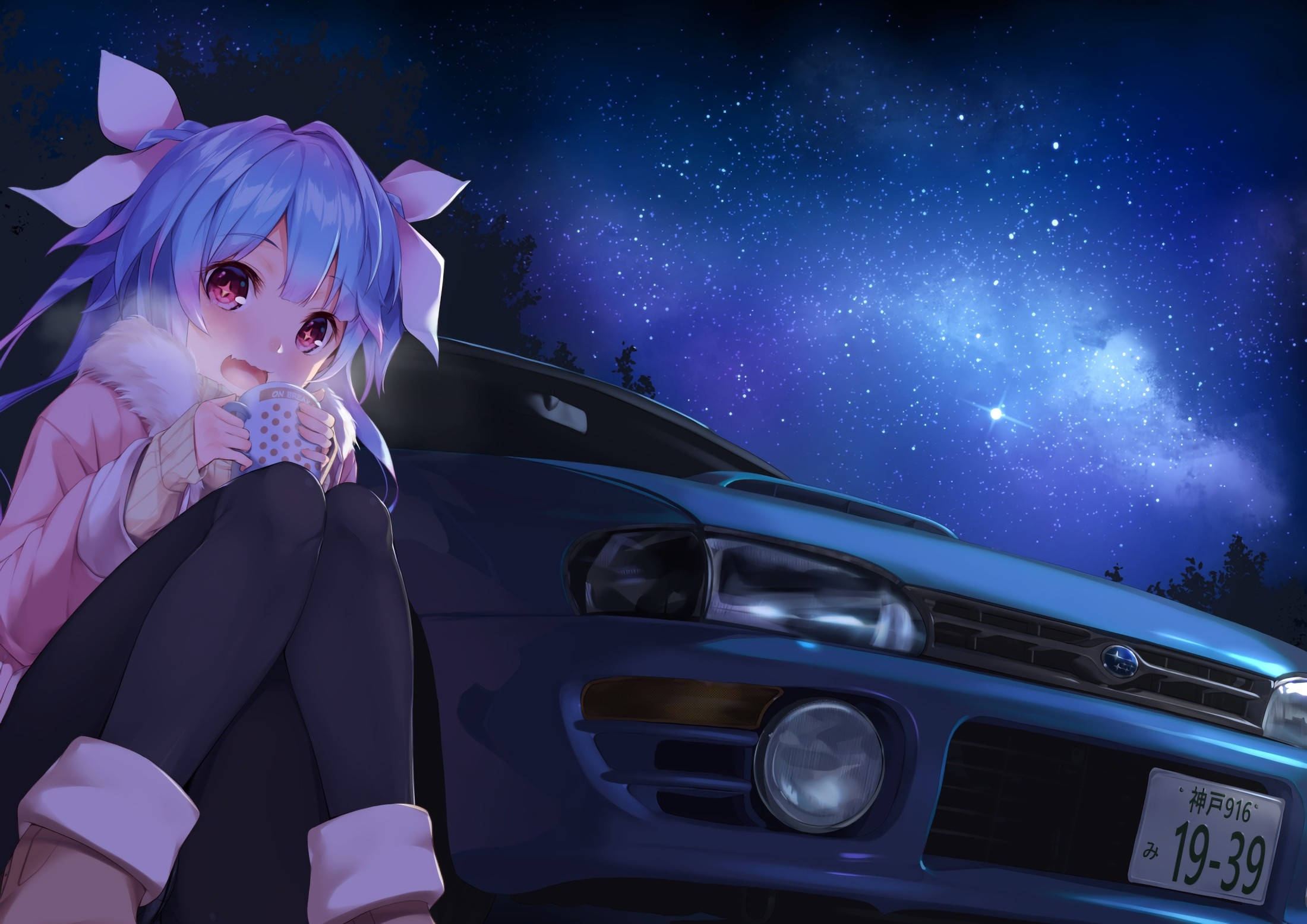 Xe Anime Hùng Vĩ - Impreza Trong Vinh Quang Rực Rỡ Hình nền
