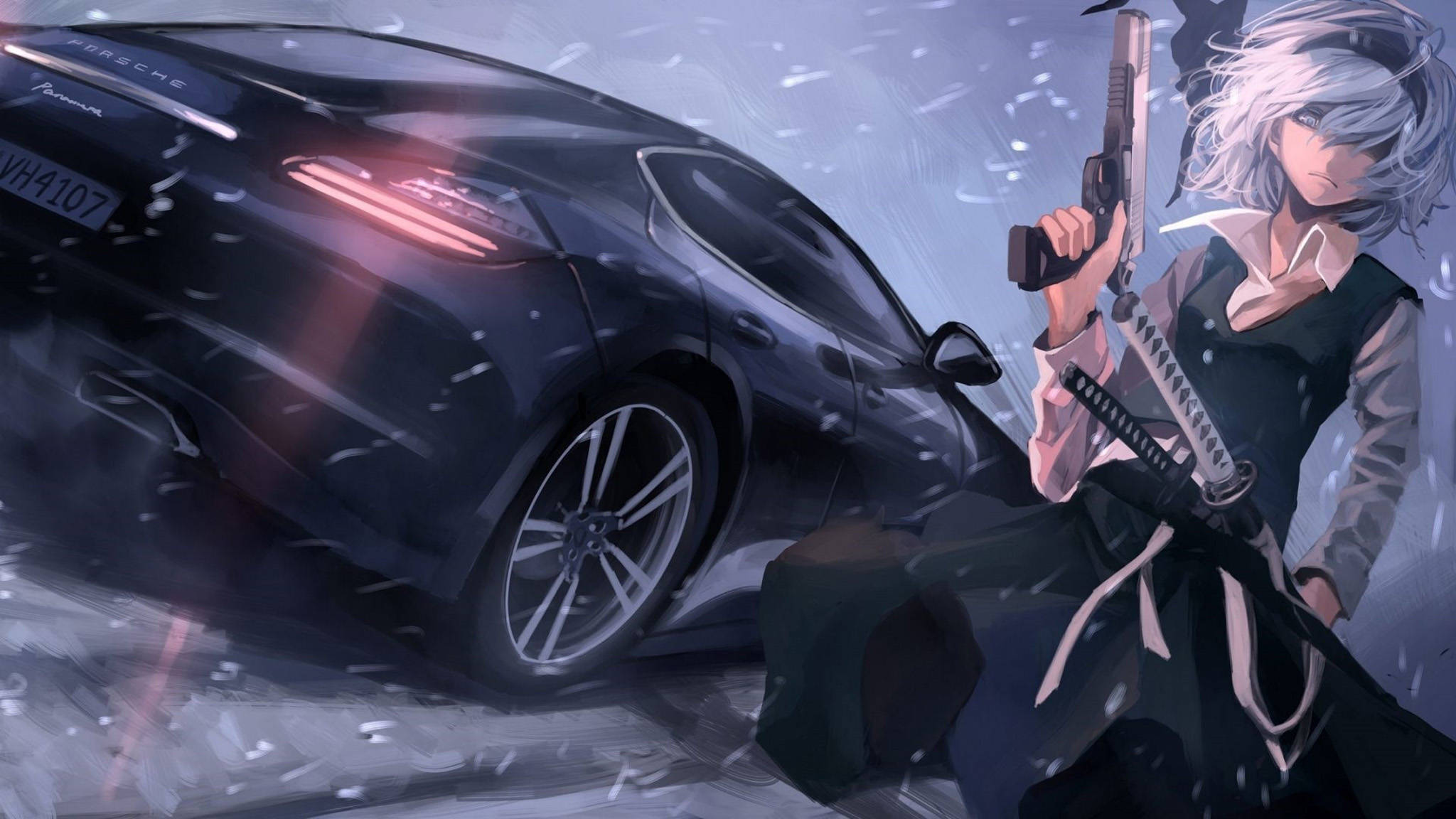 Xe Anime Porsche Panamera Hình nền