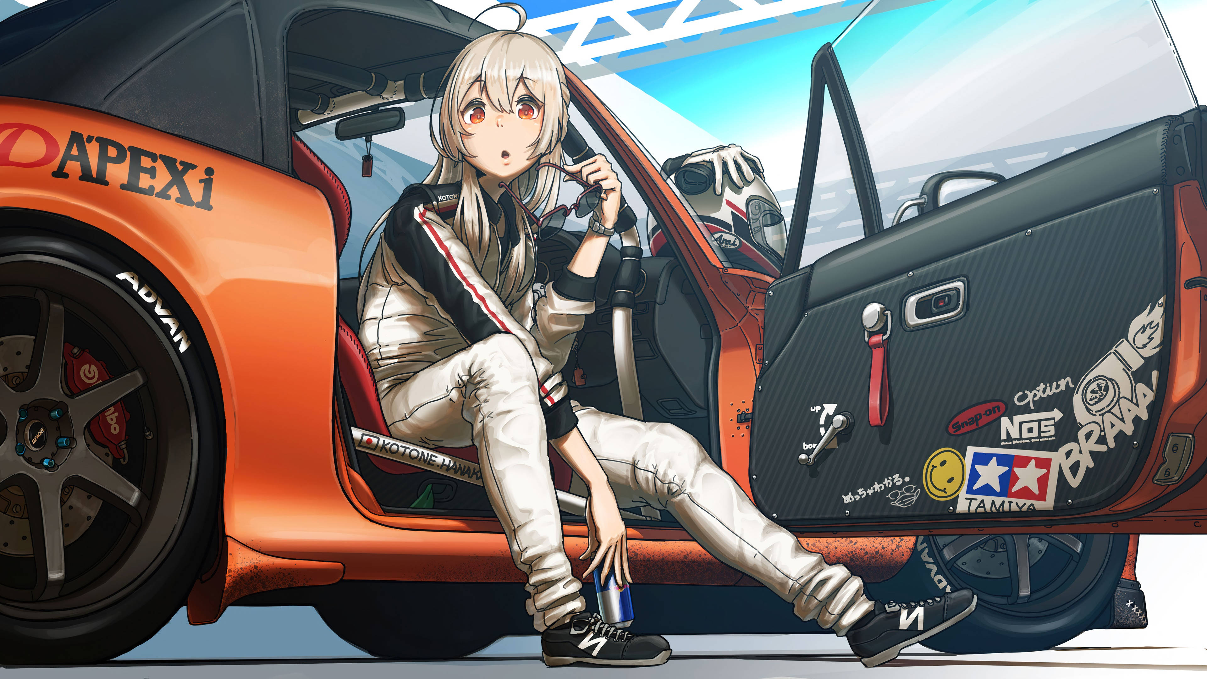 Xe Anime Toyota Supra Màu Cam Hình nền