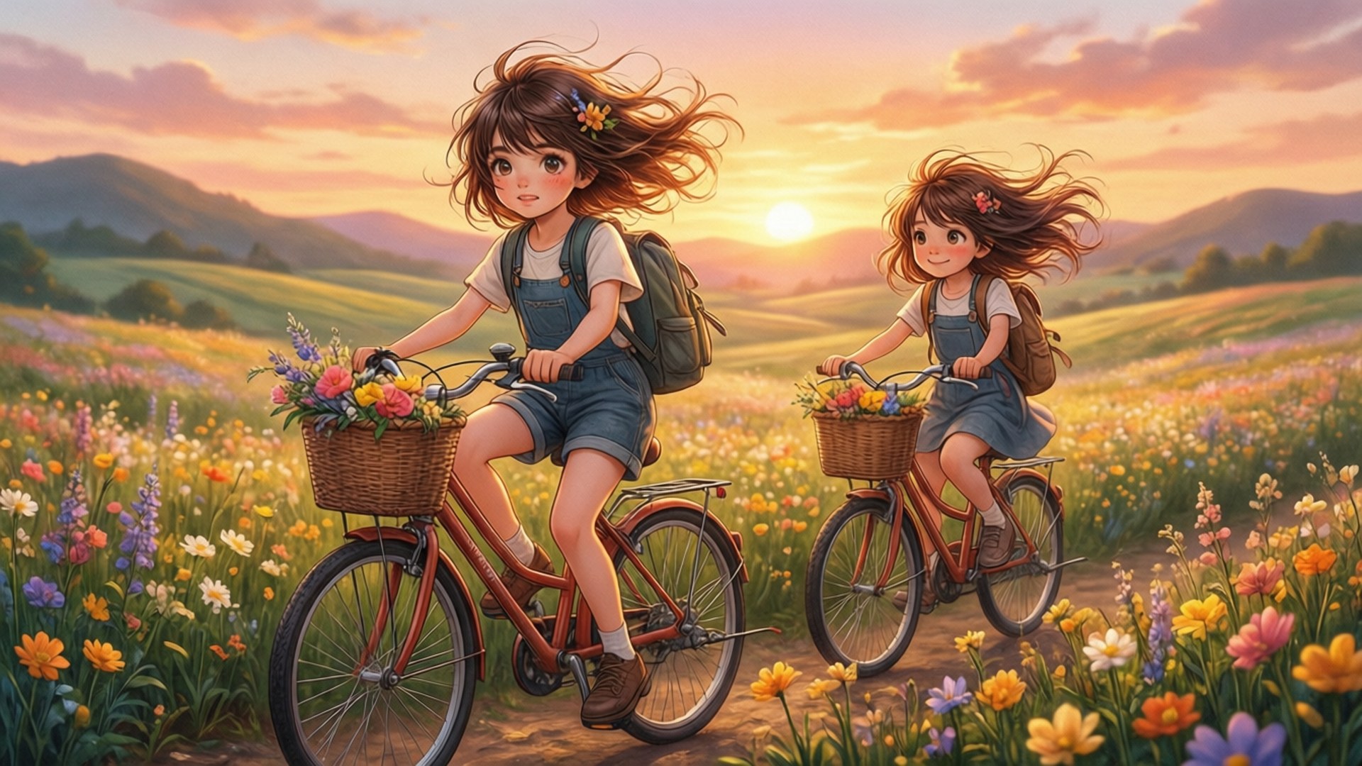 Xe đạp nở hoa Hình nền