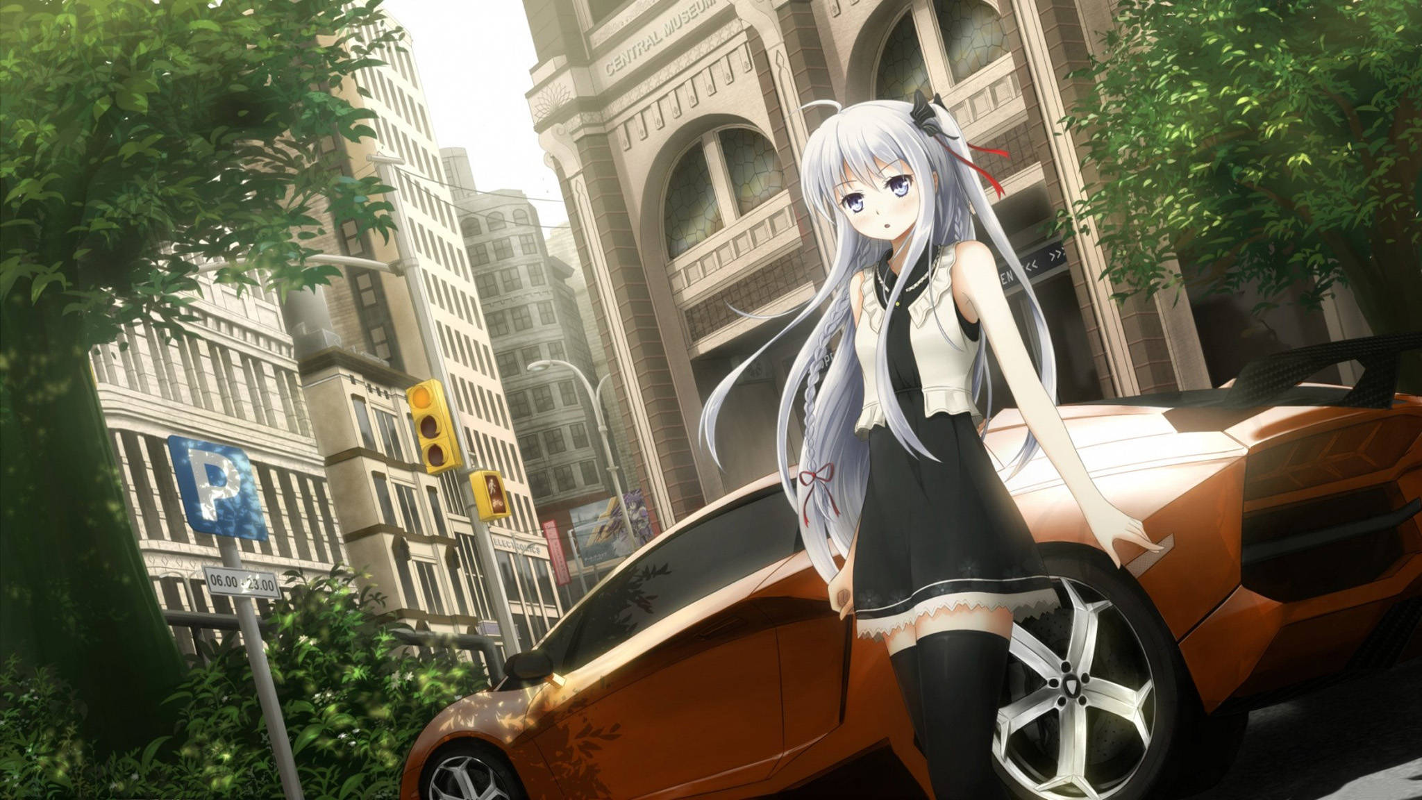 Xe Aventador Phong Cách Anime Hình nền