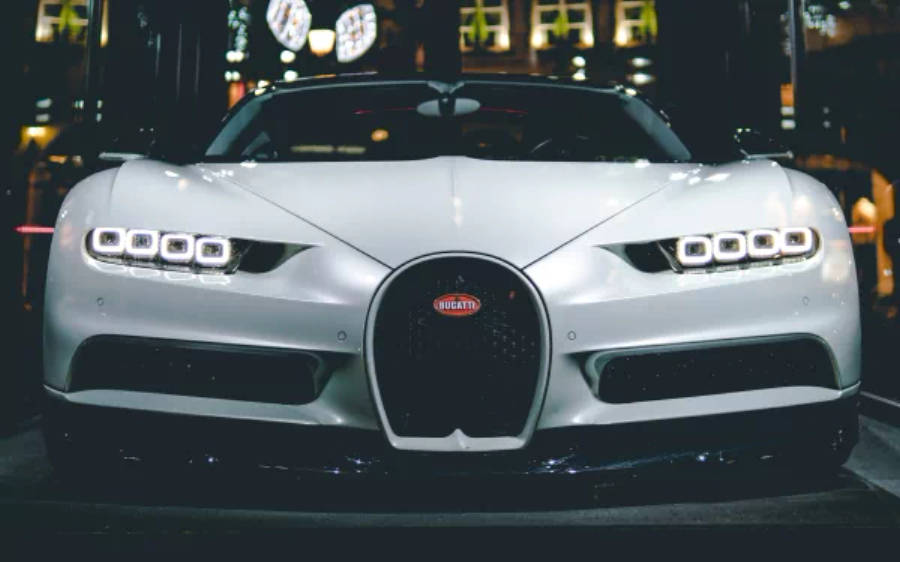 Xe Bugatti Chiron trắng 4K Hình nền