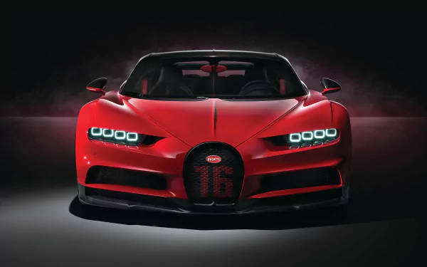 Xe Bugatti Chiron đỏ 4k