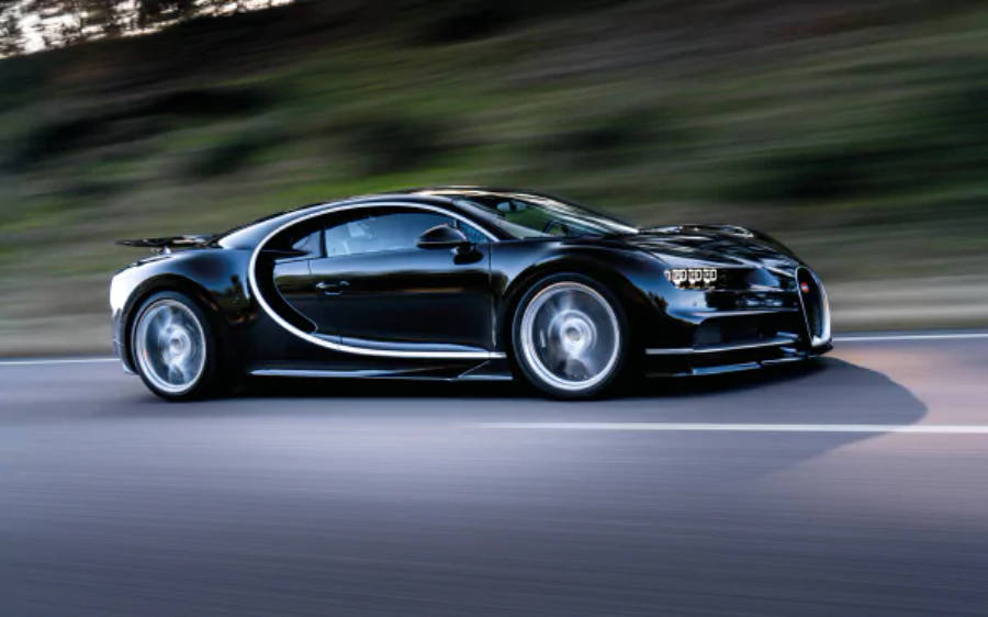 Xe Bugatti Chiron màu đen 4K Hình nền