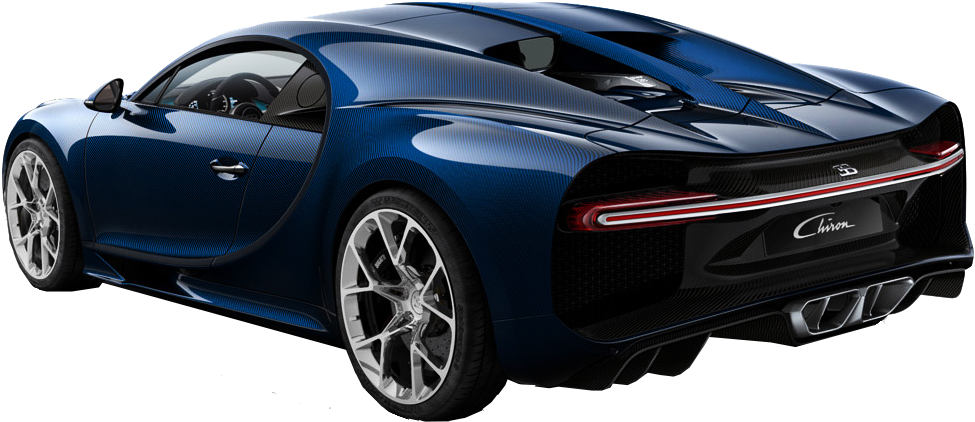 Xe Bugatti Chiron Màu Xanh Nhìn Từ Phía Sau Hình nền