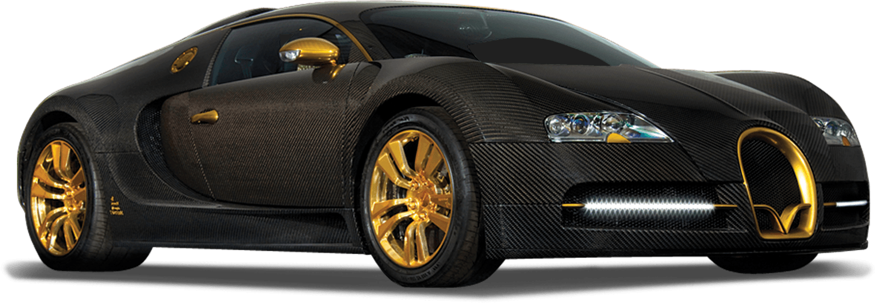 Xe Bugatti Veyron Đen Vàng Nhìn Ngang Hình nền