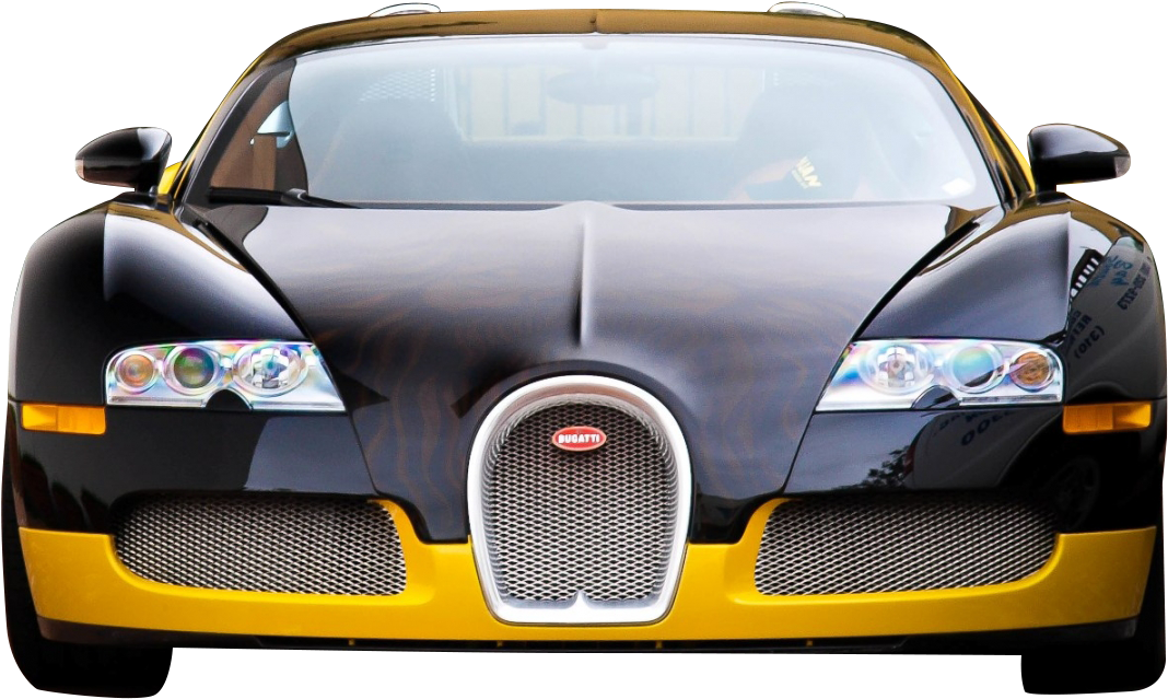 Xe Bugatti Veyron Đen Vàng Nhìn Từ Phía Trước Hình nền