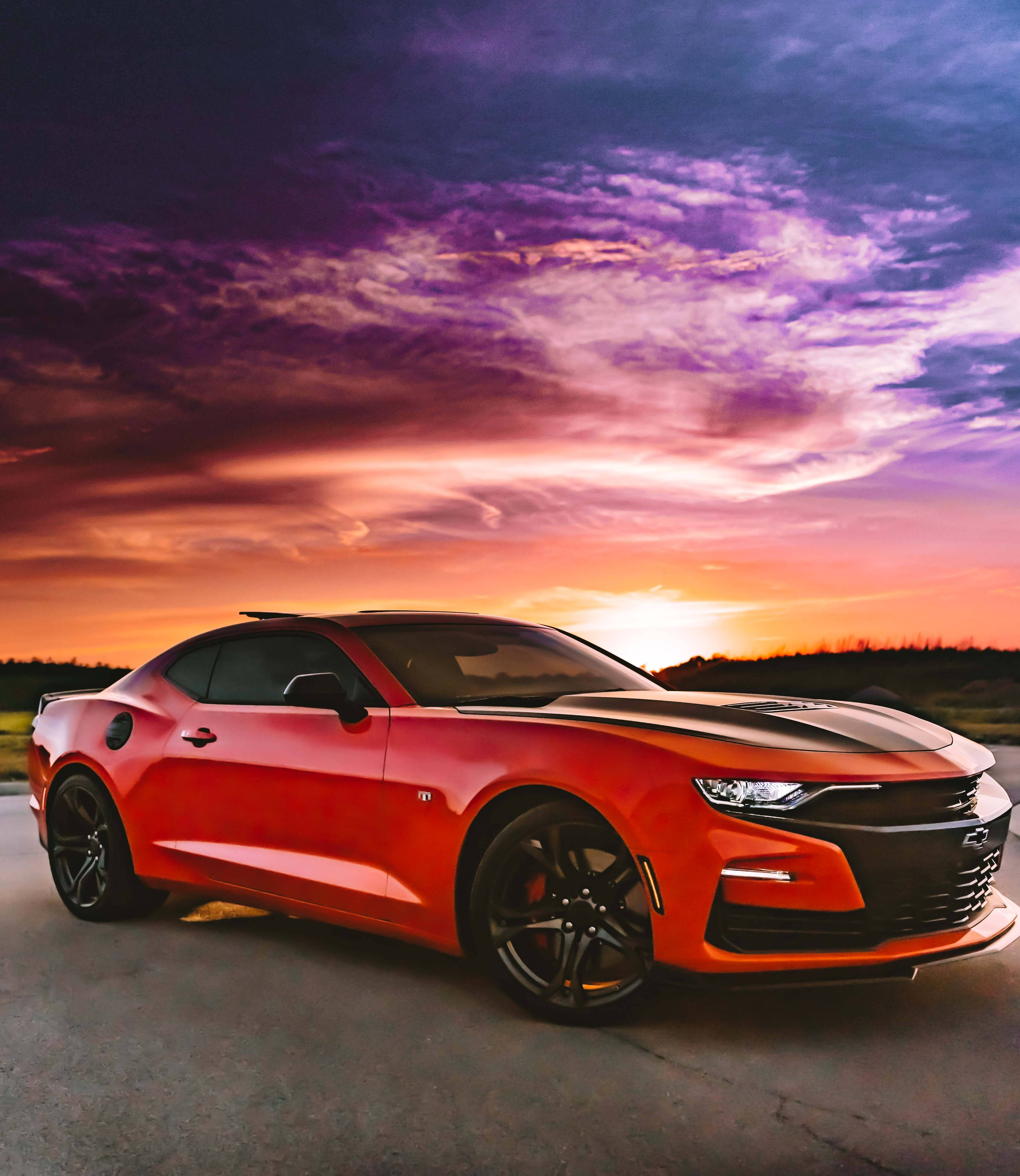 Xe Chevrolet Với Hoàng Hôn Hình nền