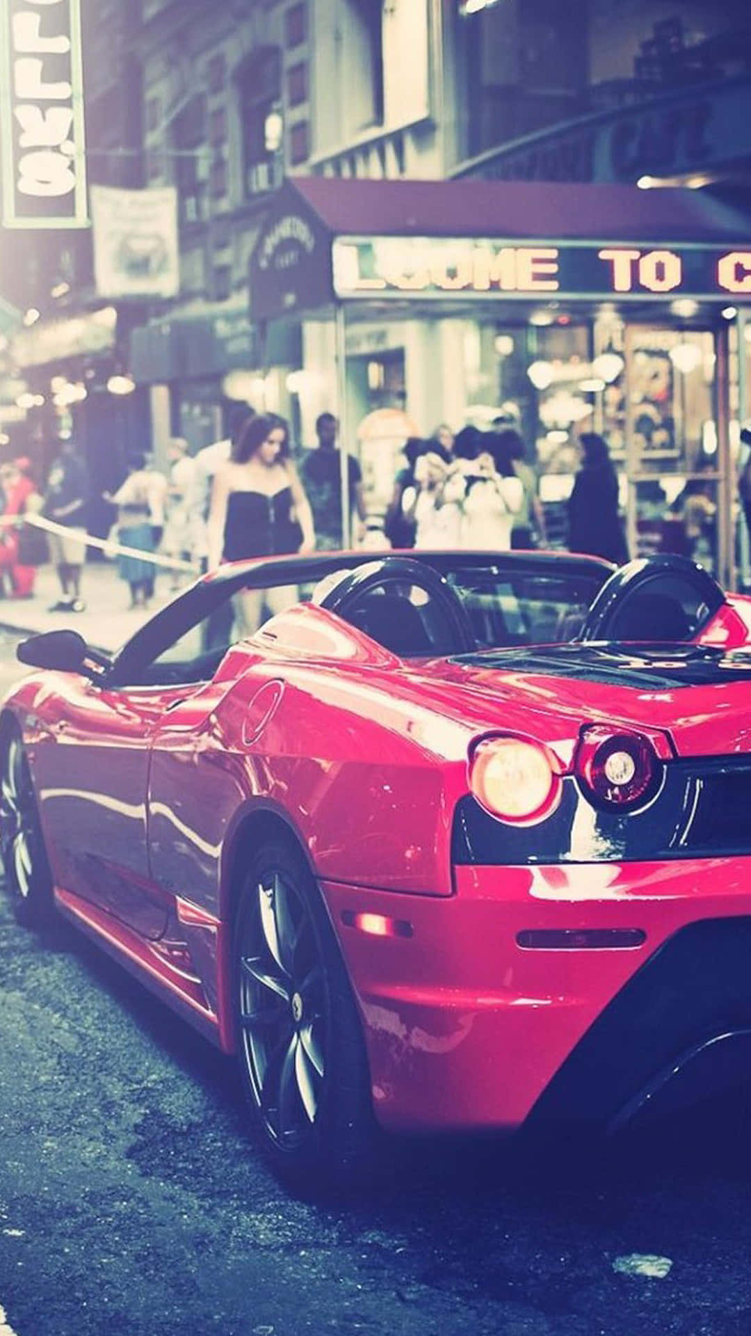 Xe đua đường phố Ferrari màu đỏ Hình nền